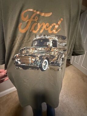 Ford Olive Graphic Short Sleeve Tee with Vintage Truck